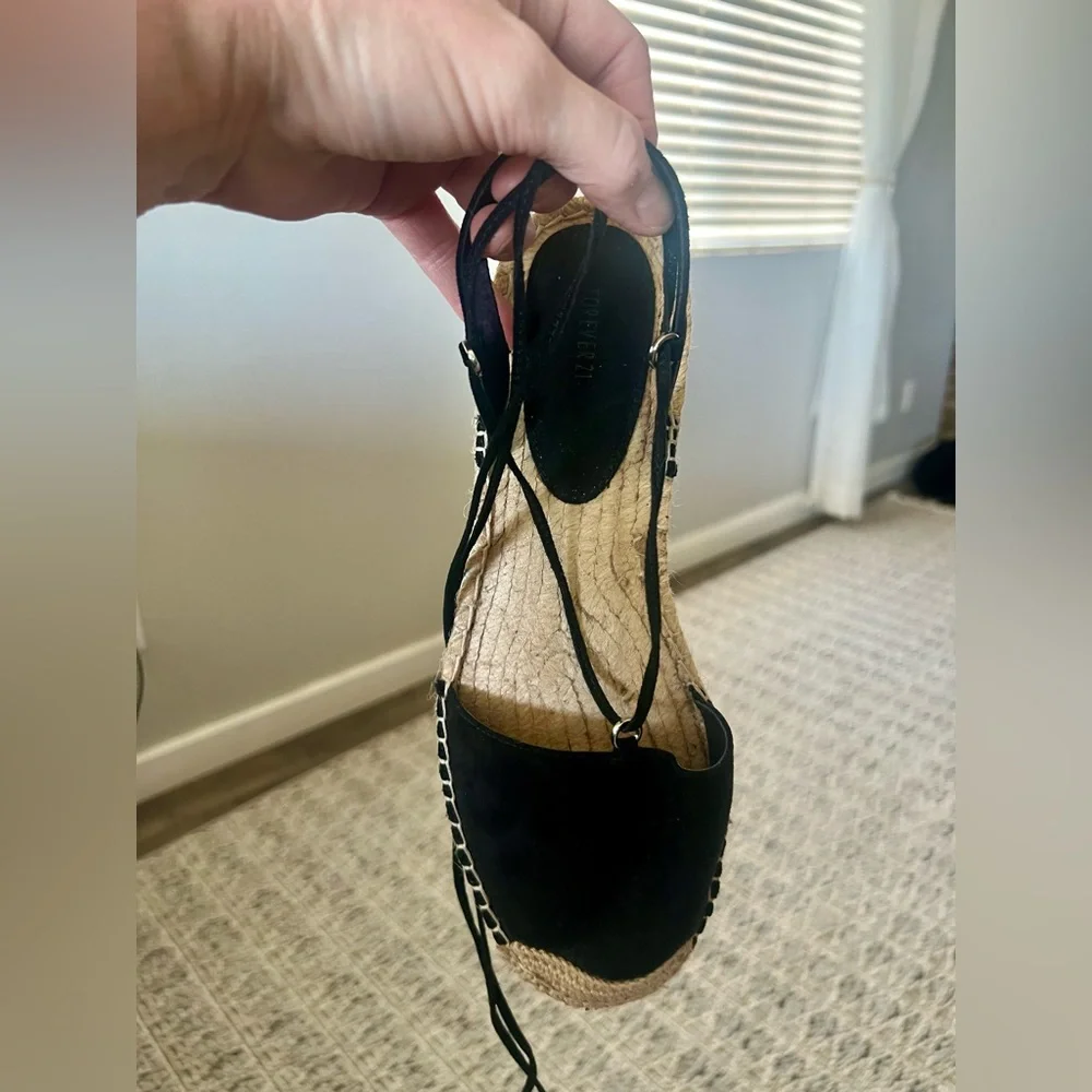 Black Forever 21 Espadrille Lace-Up Flats